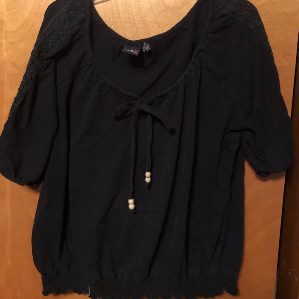 Black peasant top